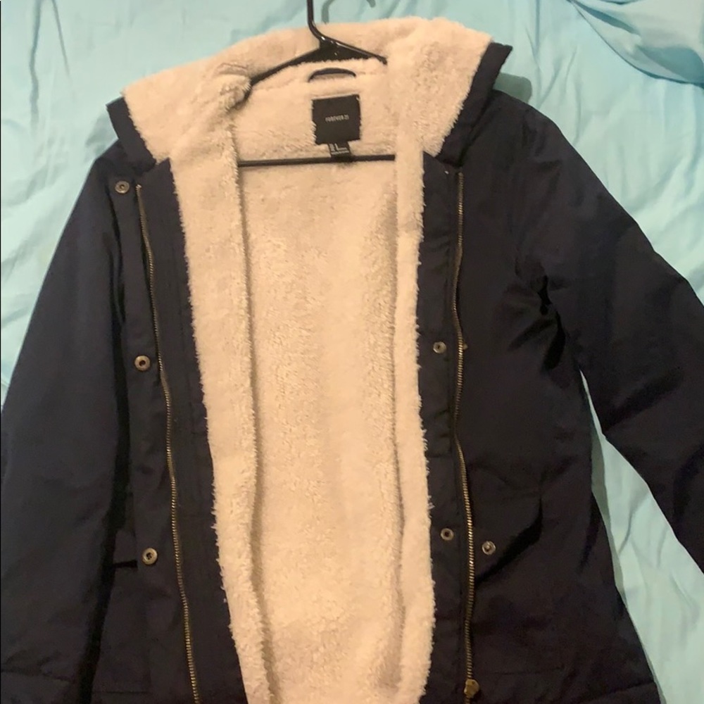 Lined parka. OBO. Great condition. Dark blue - Picture 2 of 2